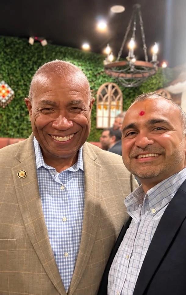 Congressman Herb Conaway and Ravi Patni together at a community event